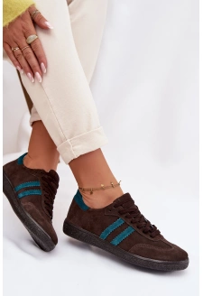 Dámské semišové nízké tenisky Zazoo – čokoládové