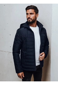 Kurtka męska przejściowa pikowana z kapturem granatowa Dstreet TX5008