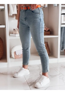 Spodnie damskie jeansowe slim fit CURVITA niebieskie Dstreet UY2471
