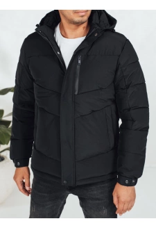 Kurtka męska zimowak pikowana z kapturem czarna Dstreet TX5069