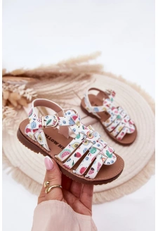 Dívčí dětské sandálky z eko kůže s ovocným motivem – multikolor Mariana