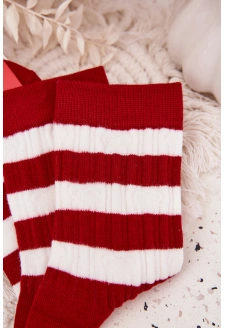 Dámské vánoční ponožky s červenobílými pruhy