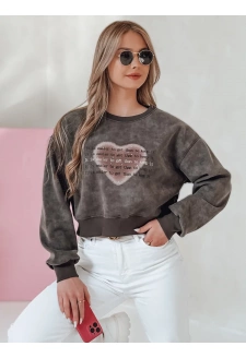 Bluza damska oversize tie-dye z sercem DESSER grafitowa Dstreet BY1464