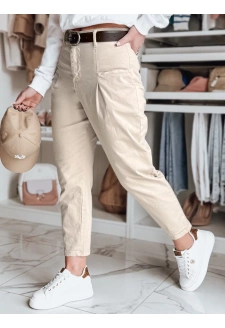 Spodnie damskie chinosy CHINOSKA jasnobeżowe Dstreet UY2557