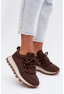 Sportovní tenisky na platformě – čokoládové Riadella