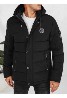 Kurtka męska zimowa pikowana z kapturem czarna Dstreet TX5055