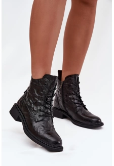 Dámské boty Artiker – zateplené z přírodní kůže, černé