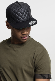 Diamond Quilted Snapback černý