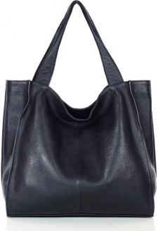 MARCO MAZZINI Černá kožená shopper kabelka