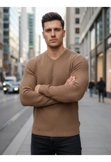 Sweter męski brązowy WX2306z