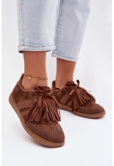 Dámské tenisky s třásněmi – hnědé Dorivelle