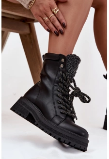 Dámské trapery z eko kůže – černé Bellora