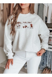 Bluza damska oversize z jamnikami JAMNIKOVE szara Dstreet BY1499