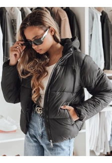 Kurtka damska krótka GLAMVO puchowa z kapturem czarna Dstreet TY4950