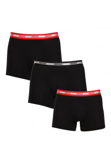 3PACK pánské boxerky HUGO černé