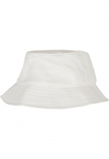 Dětská čepice Flexfit Cotton Twill Bucket, bílá