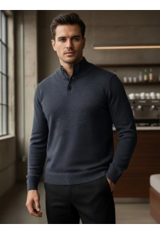 Sweter męski ze stójką granatowy Dstreet WX2357