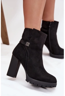 Dámské kotníkové boty Zayna na sloupku – černé