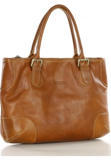 MARCO MAZZINI camel kožená shopper kabelka