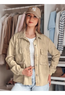 Kurtka damska przejściowa one size w gwiazki STRASHINE brązowa Dstreet TY4847