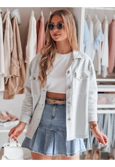 Kurtka damska koszulowa oversize OVERBOR jasnoszara Dstreet TY4890