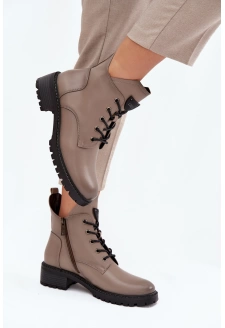 Dámské kotníkové boty na podpatku Vinceza – šedé