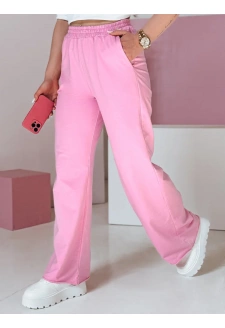 Spodnie damskie dresowe wide leg DRESLINA różowe Dstreet UY2691