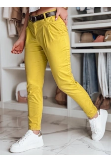 Spodnie damskie chinosy z paskiem MODELA musztardowe Dstreet UY2563
