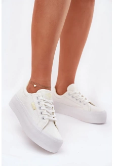 Dámské trampky na platformě Lee Cooper – bílé