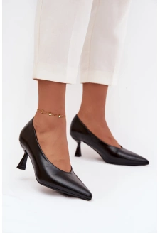 Dámské lakované lodičky na jehlovém podpatku Gavrielle – černé