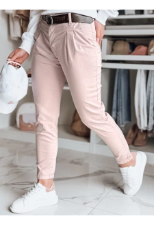 Spodnie damskie chinosy z paskiem MODELA różowe Dstreet UY2569