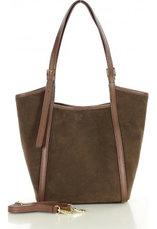 MARCO MAZZINI Hnědá prostorná kožená shopper kabelka