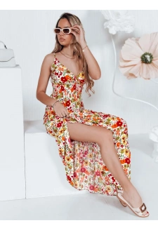 Sukienka maxi FLOWMISS biała w kwiaty Dstreet EY2629