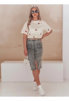 Spódnica jeansowa midi GUZIKOVA szara Dstreet CY0510