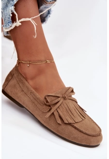 Dámské mokasíny s třásněmi – světle hnědé Janelisse