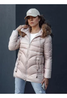 Dámská zimní bunda s kapucí WINTERCHIC růžová Dstreet TY4441