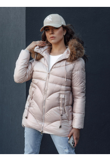 Dámská zimní bunda s kapucí WINTERCHIC růžová Dstreet TY4441