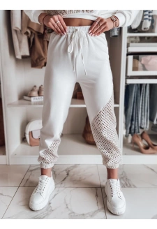 Spodnie dresowe damskie ELEGRA ecru Dstreet UY2514