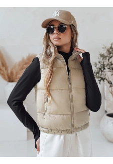 Kamizelka damska pikowana URBANELLE beżowa Dstreet TY4973