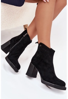 Dámské botky Vinceza – na sloupkovém podpatku, černé