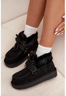 Dámské sněhule D.Franklin z přírodního semiše – černé