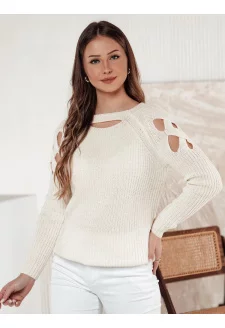 Sweter damski SLITARIA ecru Dstreet MY2408