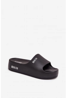 Dámské pantofle na masivní platformě Big Star – černé