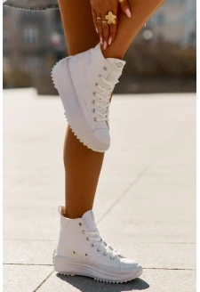 Dámské vysoké trampky Lee Cooper – bílé