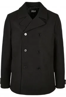 Klasický černý kabát Pea Coat