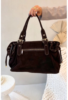 Dámská kabelka z přírodního semiše Danira – čokoládová