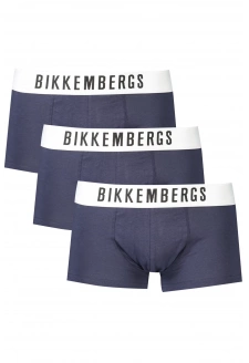 3PACK Pánské boxerky Bikkembergs tmavě modré