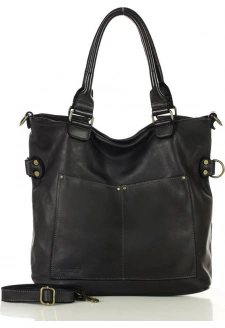 Černá kožená kabelka MARCO MAZZINI