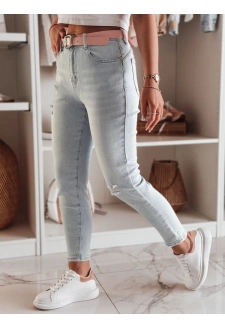 Spodnie damskie jeansowe skinny z paskiem DIEGONO niebieskie Dstreet UY2424