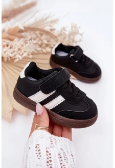 Dětské sportovní sneakers na suchý zip Adelina – černé